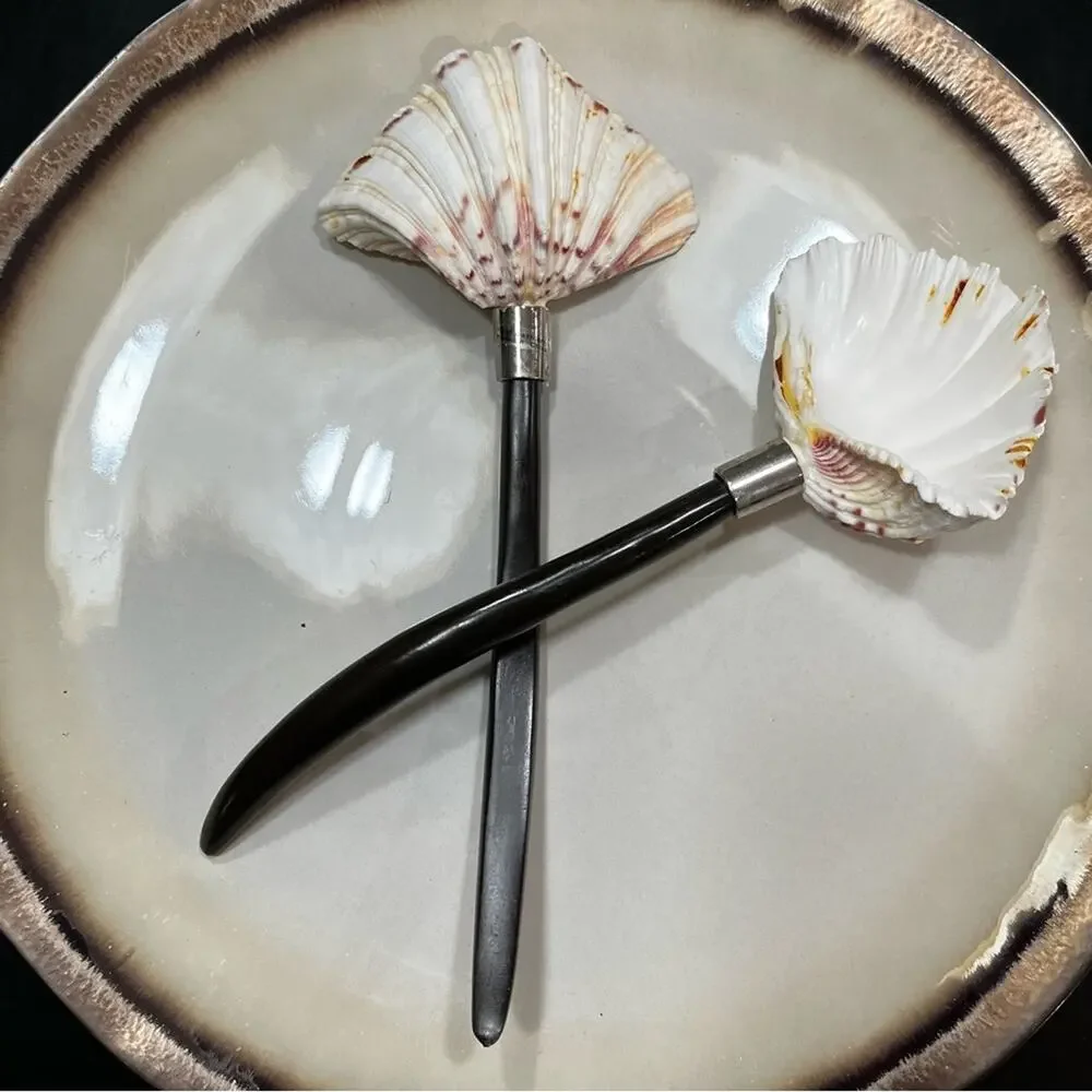 NEW Pottery Barn Antique Bronze Shell Large Salad Side Kitchen Serving Spoons